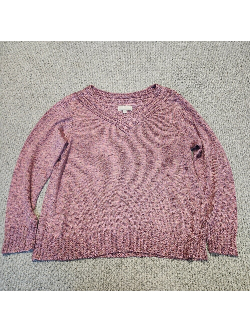 Carolyn Taylor Women's Pink V-Neck Knit Sweater Size 3X